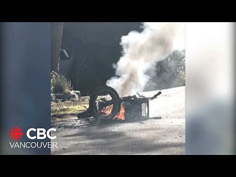 E-bike battery bursts into flames, owner warns of risks