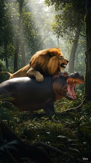 Lion vs Hippopotamus Fight in Deep Jungle | Ultimate Wildlife Battle
