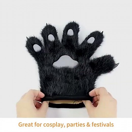 Bear Animal Costume Accessory Set with Mask, Paw Gloves & Tail