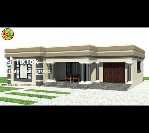 Modern 2 Bedroom House Plan with Garage and Open Plan Layout