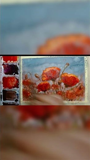 Watercolor Poppy Flowers / Beginner Friendly Tutorial #artforbeginners #watercolorart #howtopaint