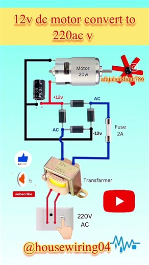12v dc motor convert to 220ac v #shorts #viralvideo #electronic #electric #motor #dc #transformers