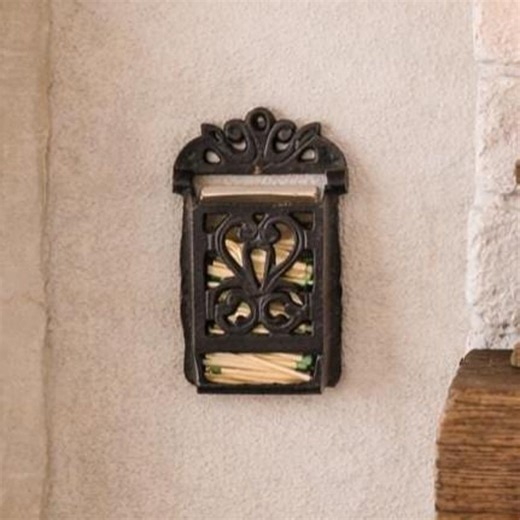 Vintage Cast Iron Wall Mount Matchbox Holder Black Match Dispenser - Etsy