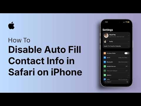 How to Disable Auto Fill Contact Info in Safari on iPhone