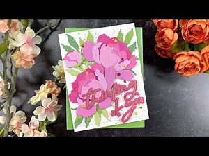 Honey Bee Stamps Lovely Layers: Peony Card