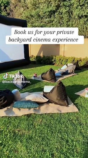 “Movie nights, but make it ✨magical✨! 🎬🌙 We bring the ultimate backyard cinema experience—big screens, cozy vibes, and unforgettable memories. Book your outdoor movie night now! 🍿🎥 #BackyardCinema #MovieMagic”