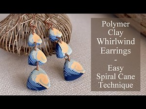 Polymer Clay Whirlwind Earrings - Easy Spiral Cane Technique