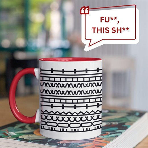 Hidden Message Mug Funny Profanity Coffee Cup, Sideways Secret Text Mug, Fuck This Shit Mug 11oz 15oz Color Inside - Etsy