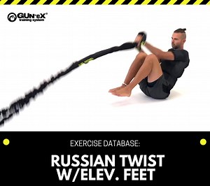 Get those obliques burning with the Russian twist! 💪🔥 This core exercise targets your side muscles, helping you get that toned waistline. Time to twist and conquer! #FitnessGoals #RussianTwist #battleropes #gunex #resistance #strengthandconditioning #elasticbands #ropes | GUN-eX
