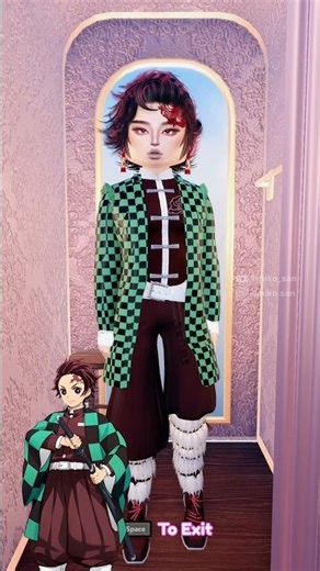 TANJIRO OUTFIT TUTORIAL IN DTI!!💚 #dresstoimpress