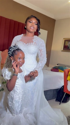 My pretty little bride #bellanaijaweddings #wedding #bridesmaids #beautifulbride #weddingdress