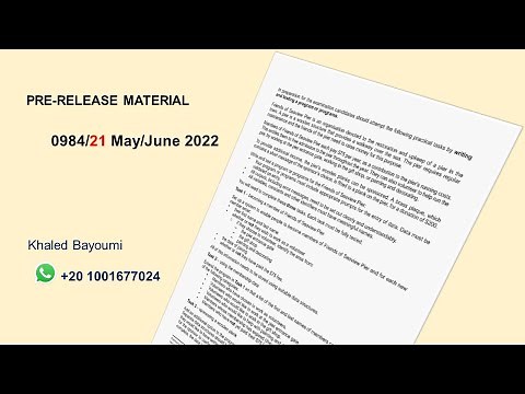 Solution of Pre-Release Material 0984/0478 May/June 2022 + Pseudocode Task 1