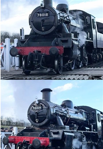 🚂 Two of a kind 🚂 Designed by Robert Arthur Riddles as part of the standardisation of steam locomotives, Standard Class 2s were a modified design of the LMS Ivatt Class 2. Riddles produced a series of Standard locomotives which utilised common parts and were easy to maintain. 78018 and 78019 are 2 of a Class 65 examples built by British Railways between 1952 and 1956. They were the smallest of the Standard classes and often known by the nickname ‘Mickey Mouse’. 78018 and 78019 are 2 of only 4 