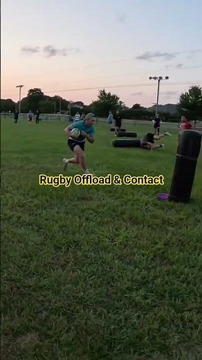 Rugby ball drill. Offload, run through contact. #rugbyball #rugby #rugbyskills
