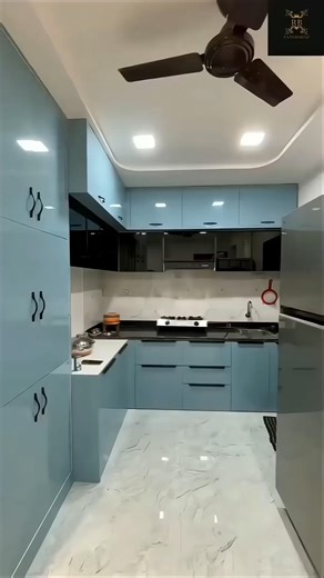 This Sky Blue Luxury Kitchen Looks So Beautiful 💙✨