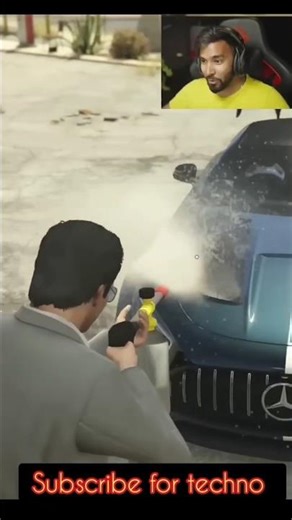 Techno Gamer Best Car Destroy Scene in GTA 5 😱💥 #gta5 #gtamods #gtaworld #gaming #gtasanandreas #gta