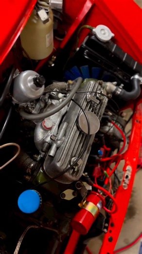 First fire of the engine 🤪 Owner: @red_cafe_racer_mini #mini #minilife #classicmini #fyp #builtnotbought #caferacer #cars #minicooper #engine #classiccar | Mini Cooper Club