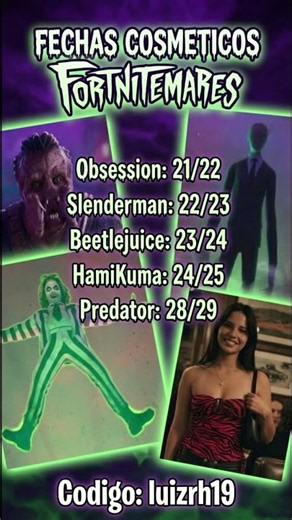 TODAS LAS FECHAS DE LAS PRÓXIMAS SKINS DE FORTNITEMARES 🎃 ¡PREDATOR Y SLENDERMAN! #fortnite #shorts