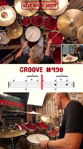 🥁 Drum Beat for Beginners #490 | Easy Drum Beat #490 | Learn Drum Beat | How to Play Drum Beat