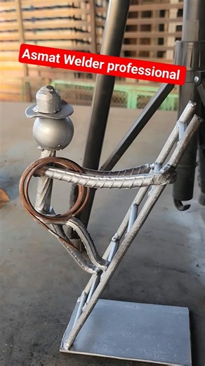 Iron Rod Man Climbing Ladder | Creative Welding Art by Asmat Welder Professional