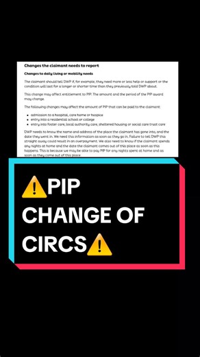 When to Report Changes for Personal Independence Payment (PIP)