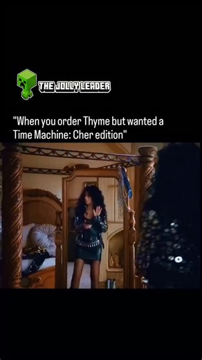 The Jolly Leader on Instagram: "Absolutely! That is a clever Uber Eats commercial featuring the legendary Cher. It plays on the brand’s "Get almost almost anything" campaign by showing that while you can't get a "Time Machine" to go back to the 80s, you can certainly get "Thyme" delivered to your door. ​ ​The Plot: Cher attempts to use a DIY "Time Machine" (which she likely tried to order on the app) to return to her 1980s glory days. ​The Twist: Instead of the 1980s, she ends up in the 1680s, w
