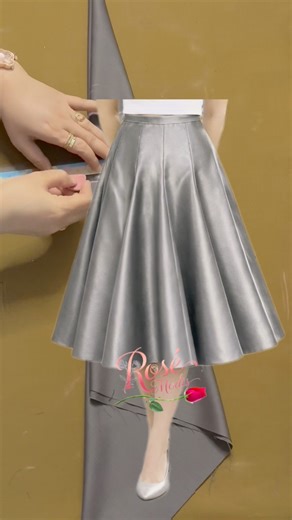 Step-by-step umbrella skirt cutting tutorial ✂ #Skirt #pattern #design #moda #style | Rose Modis