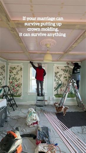 I know this video makes it look easy, but wow! Crown molding is a pain to cut and install! 🙈