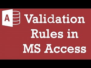 Validation rules in MS Access