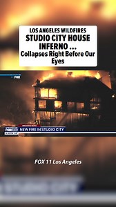 1.6M views · 7.9K reactions | A FOX 11 news TV crew was filming a 4-story home fully engulfed in flames in Studio City around 9 PM Wednesday when all hell broke loose during the live broadcast. (: FOX 11 Los Angeles) | TMZ | Facebook
