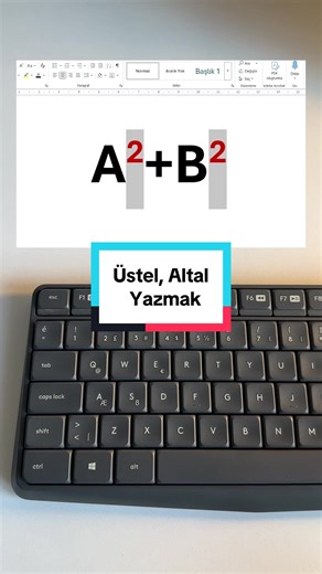 Word'de Üst ve Alt Simge Kısayolları