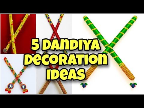 5 Dandiya decoration ideas easy | DIY dandiya sticks | easy dandiya sticks making | navratri dandiya