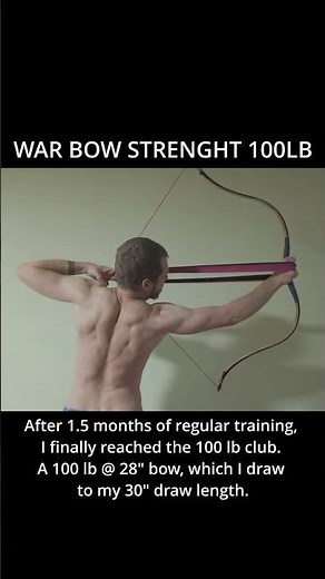 100 lb full draw bow #archery #warbow #fulldraw