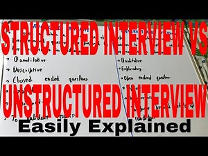 Structured vs Unstructured Interview|Difference between structured and unstructured interview