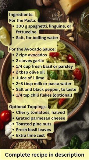 Creamy Avocado Lime Pasta Recipe by What Shall I Cook