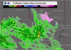 5K views · 64 reactions | Here's what one model is showing for the general timing and placement of today's rain. We are confident that everyone will see rain, and you may also hear a couple rumbles of thunder this afternoon. | US National Weather Service Saint Louis Missouri | Facebook