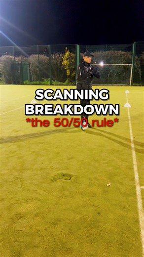 1.3K views | The 50/50 rule is a simple trick you can use to MASSIVELY improve your awareness on the pitch. 50% spent scanning the space around you. 50% spent focusing on the ball. Follow for more football tips like this 欄 #football #training #scanning | LCR Sports | Facebook