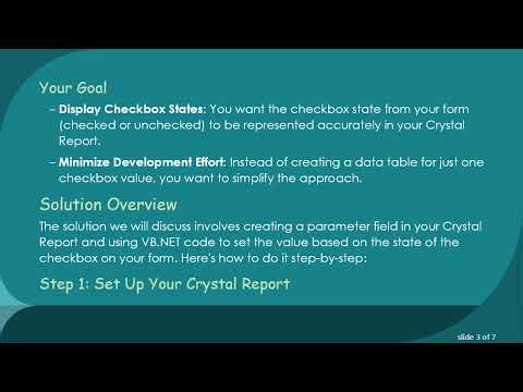 How to Pass Checkbox Value to Crystal Report Parameters with VB.NET