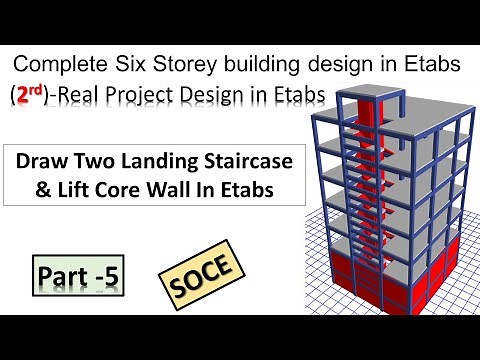 5. Complete building design in Etabs 2019 | Real Project Design | Draw lift Wall and staircase