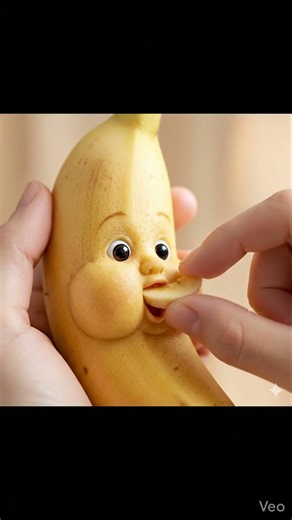 Baby banana eating banana #eating #nothingimposibleinthisworld #funny #ai