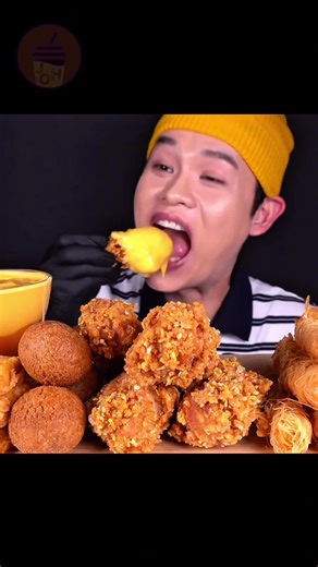 Crispy Fried Chicken with Cheese Mukbang ASMR