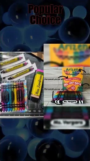 Personalized Glitter Teacher Pens | Crayola Inspired Gift Set