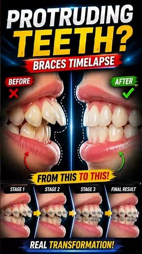 Watch Braces Fix Protruding Teeth! 🦷 Amazing Smile Transformation