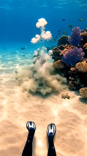 “Sawfish Emerges from Sand – Rare Underwater Encounter!” #sawfish #rareshark #underwaterencounter