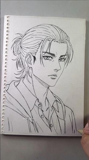Drawing Eren Yeager from aot #eren #attackontitan #mangadrawing #animedrawing