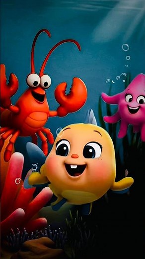 Sensory Cartoon 🐠 Fish, Lobster & Starfish #cartoon #animation #funny #babyshark #shorts #youtube