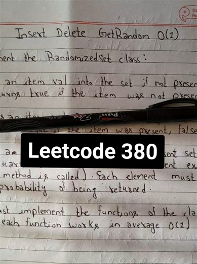 Leetcode 380 Q. Insert Delete GetRandom O(1) Difficulty:medium #leetcode #python #pythonprogramming #programming #fyp