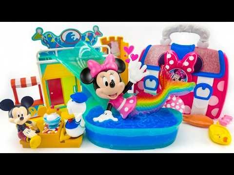 MINNIE MOUSE 2026 🎀 Mermaid Pool Set with Mickey & Donald, Magical Water Slide Playset | ASMR Review