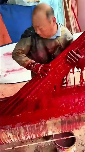 The Traditional Craft of Mosquito Coil Dyeing: A Stunning Transformation in Red Lacquer