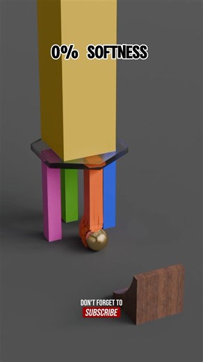 0% Vs 100% Softness Satisfying Blender Simulation of a sphere X cubes tower 😍 #rigidbody #softbody
